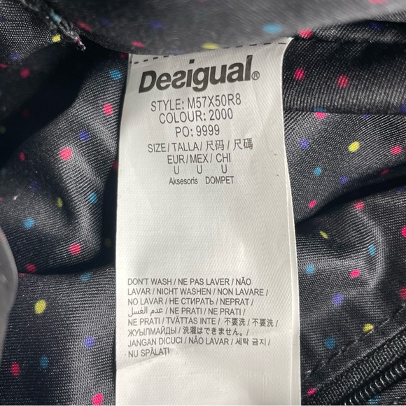 Desigual ROTTERDAM BLONDIE Black Silver Faux Leather Hobo Bag Studded - Picture 15 of 16